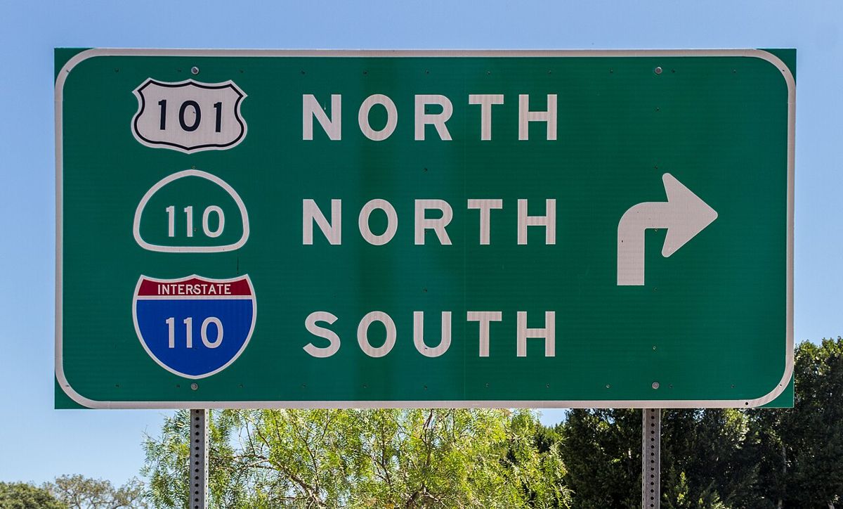 Road sign in Los Angeles, California, USA